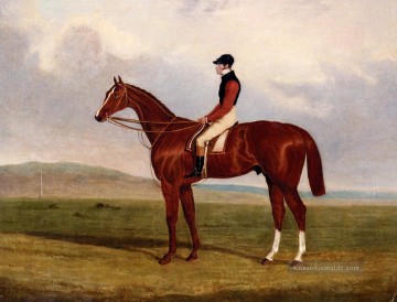 John Frederick Herring Jr Werke - Flexible Elis Eine Kastanie Rennpferd mit John Day Up John Frederick Herring Jr Pferd